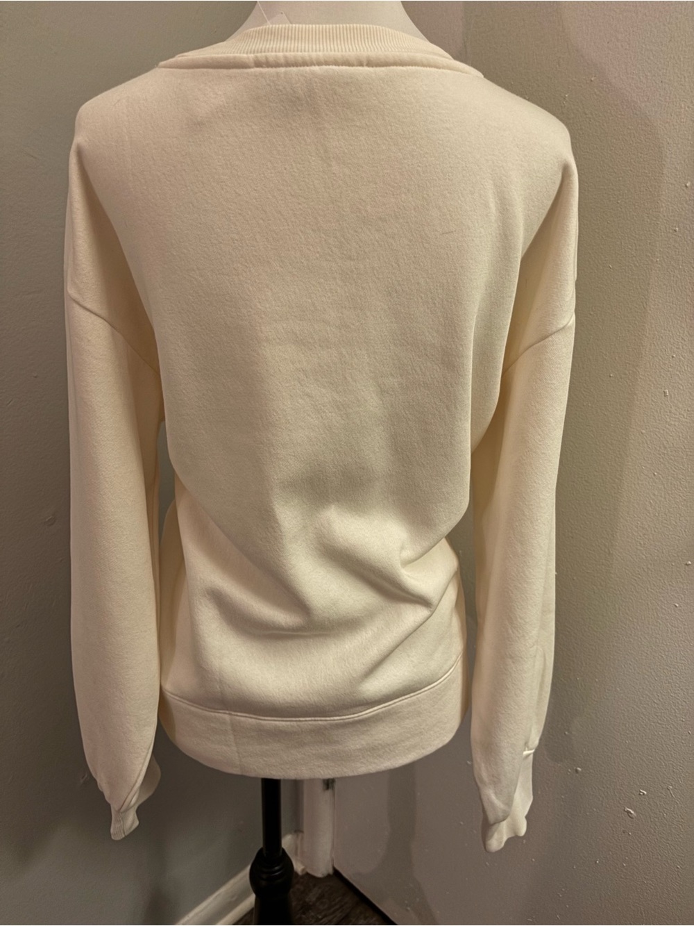 !!NWT!! LOFT Cream Floral Embroidered Terry Puff Sleeve Sweatshirt - Size L - Picture 9 of 12